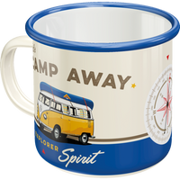 Emaille-Becher VW Bulli - Let's Camp Away