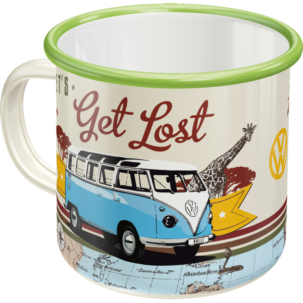 Emaille-Becher VW Bulli - Let's Get Lost