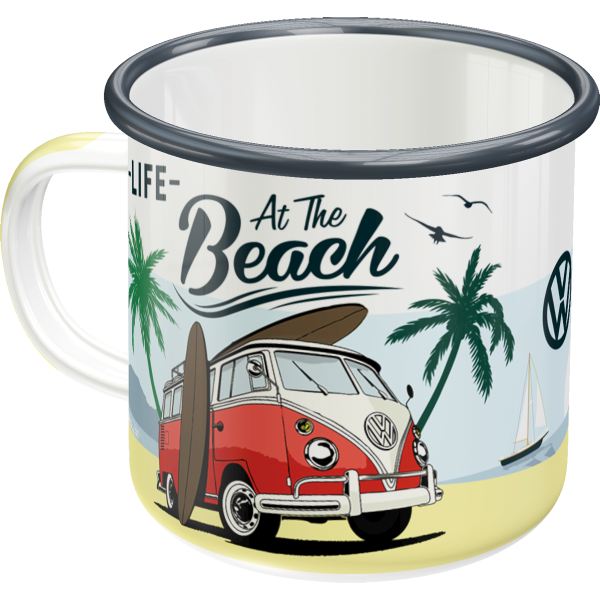 Emaille-Becher VW Bulli - Beach