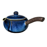 Réhu Keramik-Teeset (Blau) im Geschenkkarton, Inhalt: 1 Kanne, 2 Schalen